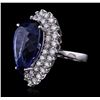 Image 1 : 14KT White Gold GIA Certified 24.90ct Tanzanite and Diamond Ring