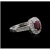 Image 1 : 14KT White Gold 0.80ct Ruby and Diamond Ring