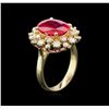 Image 3 : 3.82ct Ruby and Diamond Ring - 14KT Yellow Gold