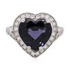 Image 2 : 14KT White Gold 4.22ct Blue Spinel and Diamond Ring