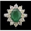 Image 2 : 14KT White Gold 2.49ct Emerald and Diamond Ring
