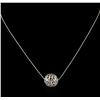 Image 2 : 0.20ctw Diamond Ball Pendant With Chain - Silver