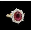 Image 1 : 3.48ct Ruby and Diamond Ring - 14KT Yellow Gold