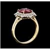 Image 3 : 3.48ct Ruby and Diamond Ring - 14KT Yellow Gold