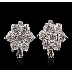 14KT White Gold 3.04ctw Diamond Earrings