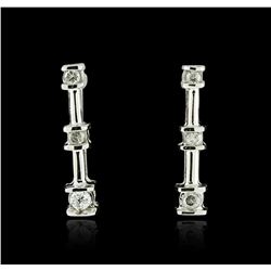 10KT White Gold 0.10ctw Diamond Earrings