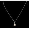 Image 2 : 1.25ctw Diamond Pendant With Chain - 14KT Two-Tone Gold