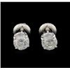 Image 1 : 1.47ctw Diamond Solitaire Earrings - 14KT White Gold