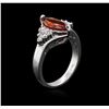 Image 3 : 14KT White Gold 1.78ct Garnet and Diamond Ring
