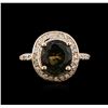 Image 1 : 4.76ct Tourmaline and Diamond Ring - 14KT Rose Gold