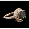 Image 2 : 4.76ct Tourmaline and Diamond Ring - 14KT Rose Gold