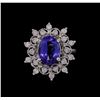 Image 4 : 14KT White Gold 3.07ct Tanzanite and Diamond Ring