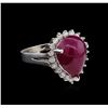 Image 1 : 7.51ct Ruby and Diamond Ring - 14KT White Gold