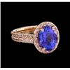 Image 1 : 4.32ct Tanzanite and Diamond Ring - 14KT Rose Gold
