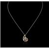 Image 2 : 18KT Tri Color Gold 0.20ctw Diamond Pendant With Chain