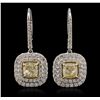 Image 1 : 18KT Two-Tone Gold 5.81ctw Diamond Earrings