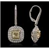 Image 2 : 18KT Two-Tone Gold 5.81ctw Diamond Earrings