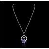 Image 2 : 14KT White Gold 9.20ctw Tanzanite and Diamond Pendant With Chain