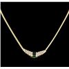 Image 1 : 1.27ct Emerald and Diamond Necklace - 14KT Yellow Gold