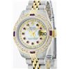 Image 2 : Rolex Two-Tone Diamond and Ruby DateJust Ladies Watch