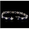 Image 3 : 14KT White Gold 21.98ctw Sapphire and Diamond Bracelet