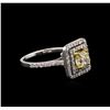 Image 2 : 1.73ctw Fancy Yellow Diamond Ring - 14KT Two-Tone Gold