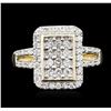 Image 2 : 10KT Two-Tone Gold 0.75ctw Diamond Ring