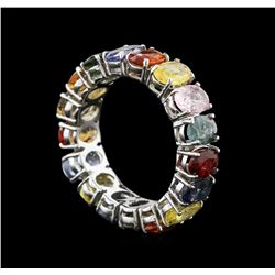 5.67ctw Multi Color Sapphire Ring - 14KT White Gold