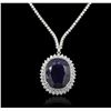 Image 1 : 18KT and 14KT White Gold 41.84ct Sapphire and Diamond Necklace