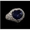 Image 2 : Platinum GIA Certified 7.92ct Sapphire and Diamond Ring