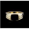 Image 2 : 14KT Yellow Gold 1.00ct Onyx Ring