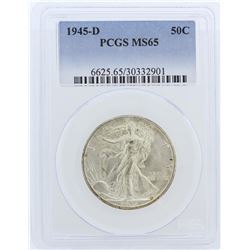 1945-D PCGS MS65 Liberty Walking Half Dollar