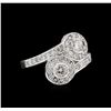 Image 1 : 14KT White Gold 0.62ctw Diamond Ring