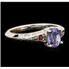 Image 1 : 14KT White Gold 1.31ctw Sapphire and Diamond Ring