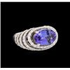 Image 2 : 14KT White Gold 3.11ct Tanzanite and Diamond Ring