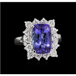 14KT White Gold 2.55ct Tanzanite and Diamond Ring