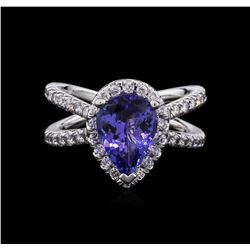 2.40ct Tanzanite and Diamond Ring - 14KT White Gold