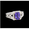 Image 1 : 14KT Two-Tone Gold 4.35ct Tanzanite and Diamond Ring