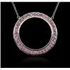 Image 1 : 14KT White Gold 2.00ctw Pink Sapphire Necklace