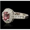 Image 1 : 14KT White Gold 1.53ct Pink Sapphire and Diamond Ring