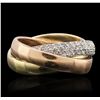 Image 2 : 14KT Tri-Tone Gold 0.89ctw Diamond Ring
