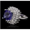 Image 1 : 14KT White Gold GIA Certified 8.39ct Tanzanite and Diamond Ring