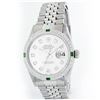 Image 1 : Rolex Stainless Steel 1.00ctw Diamond and Emerald DateJust Men's Watch