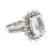 Image 1 : 14KT White Gold 6.39ct Aquamarine and Diamond Ring