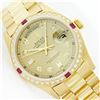 Image 1 : Rolex President 18KT Gold 1.00ctw Diamond And Ruby DayDate Men's Watch