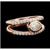 Image 1 : 14KT Rose Gold 0.96ctw Diamond Ring