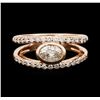 Image 2 : 14KT Rose Gold 0.96ctw Diamond Ring