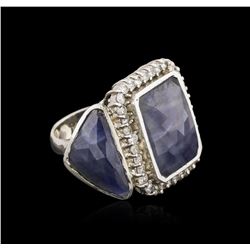 14KT White Gold 20.59ctw Sapphire and Diamond Ring