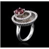 Image 3 : 14KT White Gold 2.58ct Ruby and Diamond Ring
