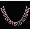 Image 3 : 14KT White Gold GIA Certified 12.20ctw Ruby and Diamond Necklace